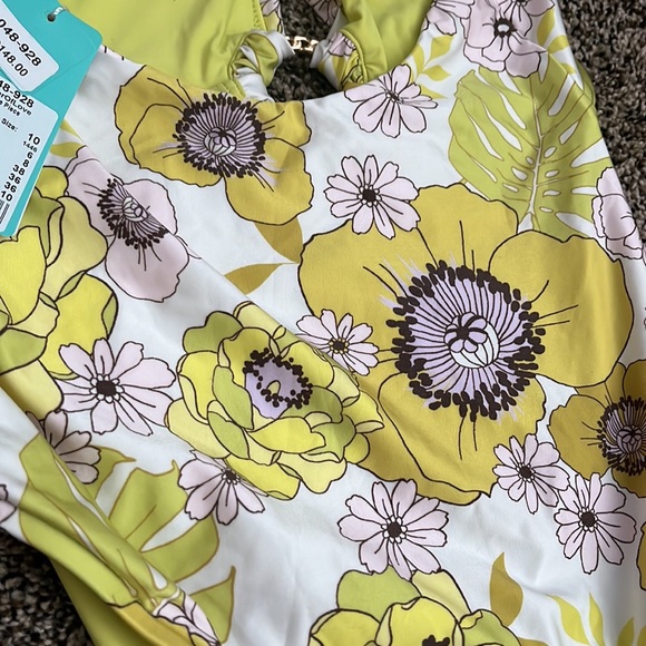 Seafolly Summer of Love Plunge One-Piece Wild Lime, NWT - Picture 7 of 7